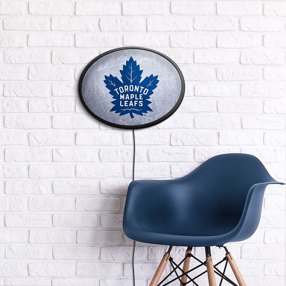 Toronto Maple Leaf: Ice Rink - Oval Slimline Lighted Wall Sign - The Fan-Brand
