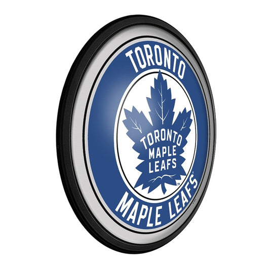 Toronto Maple Leaf: Round Slimline Lighted Wall Sign - The Fan-Brand