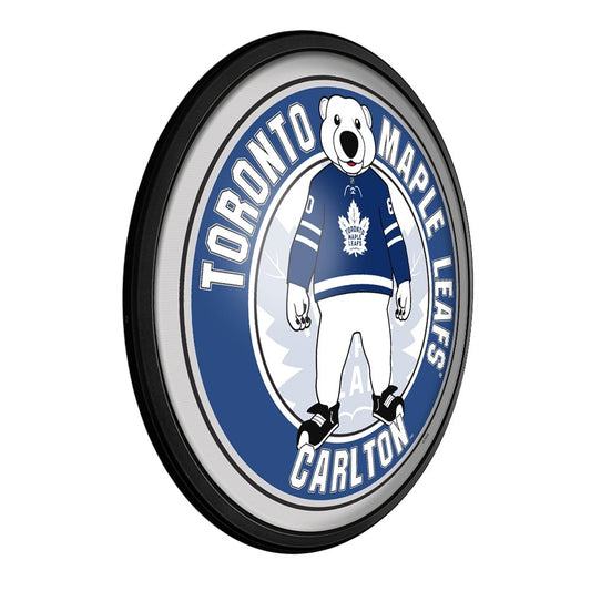 Toronto Maple Leafs: Carlton - Round Slimline Lighted Wall Sign - The Fan-Brand