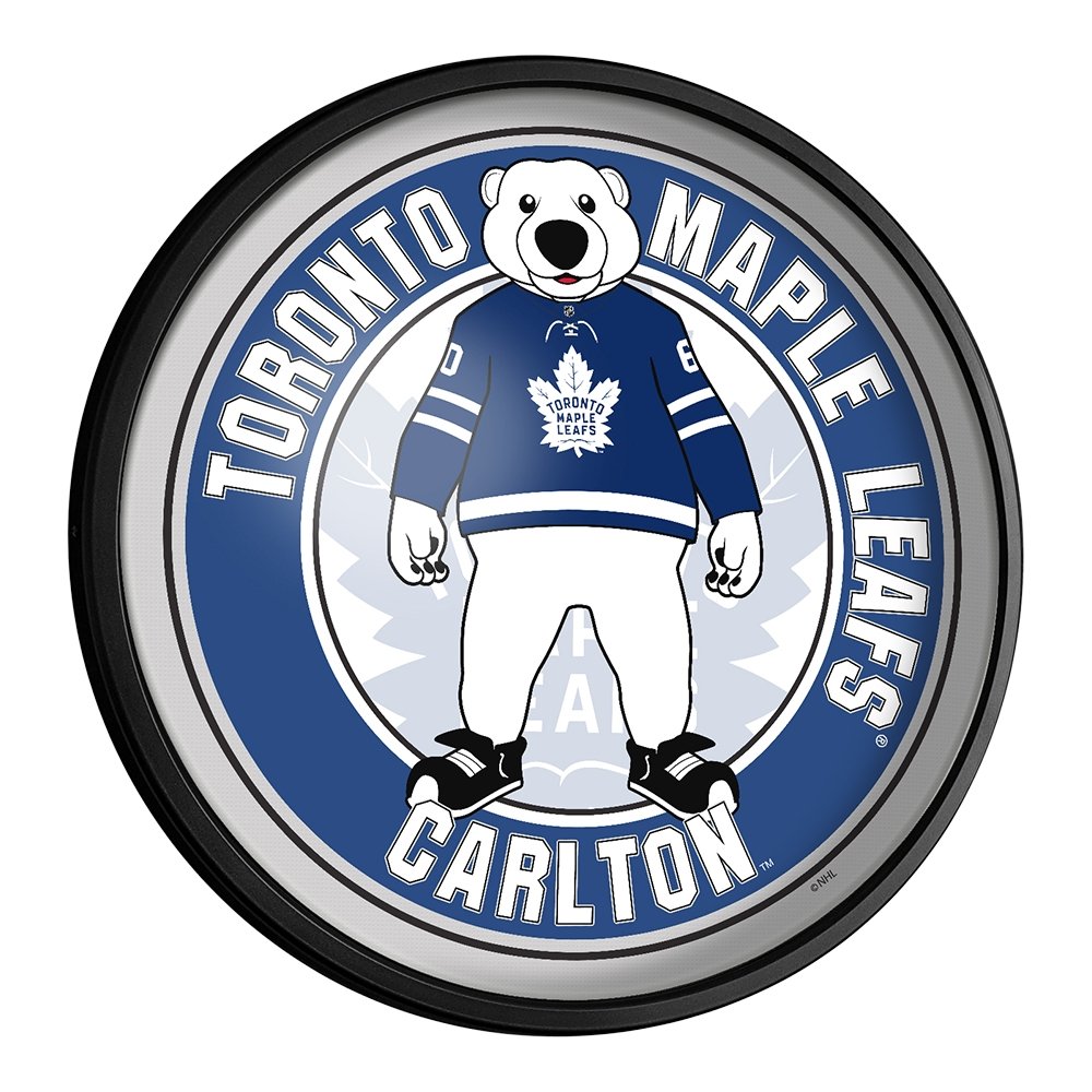 Toronto Maple Leafs: Carlton - Round Slimline Lighted Wall Sign - The Fan-Brand