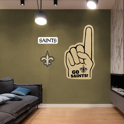 New Orleans Saints: Foam Finger - Officially Licensed NFL Removable Adhesive Decal