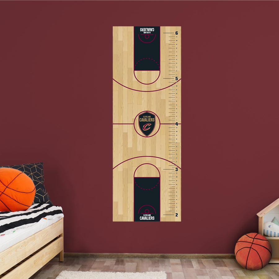 Court - Growth Chart - Official NBA - Cleveland Cavaliers - Reusable Vinyl Wall Decal