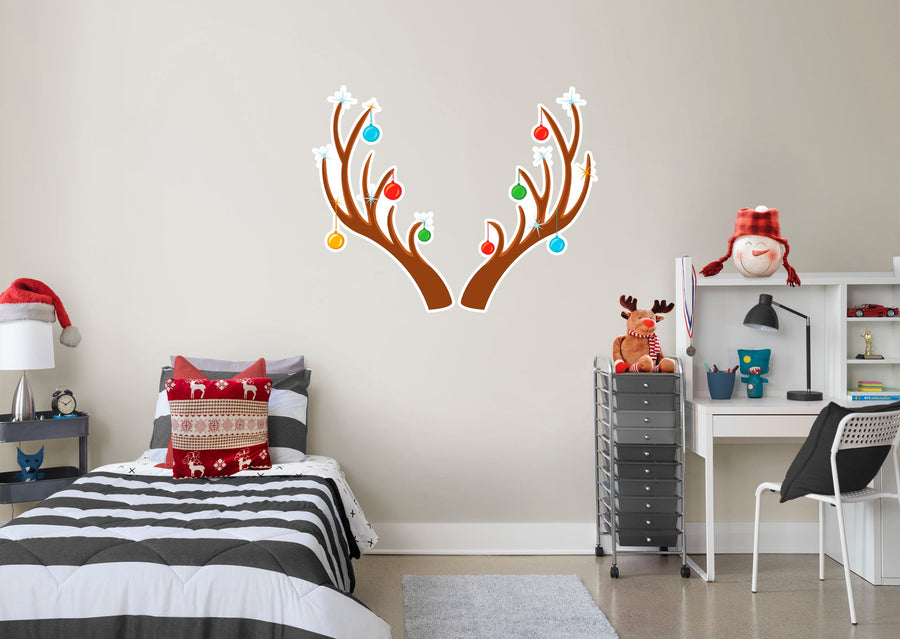 Christmas: Cute Horns Icon - Removable Adhesive Decal