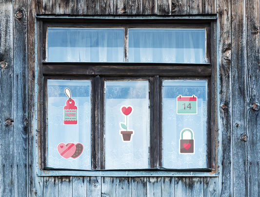 Valentine's Day: Locked Window Clings - Removable Window Static Decal