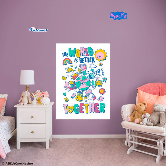 Peppa Pig:  Together Poster        - Officially Licensed Hasbro Removable     Adhesive Decal