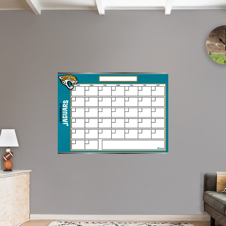 Jacksonville Jaguars - Dry Erase Calendar - Official NFL - Reusable Vinyl Wall Decal