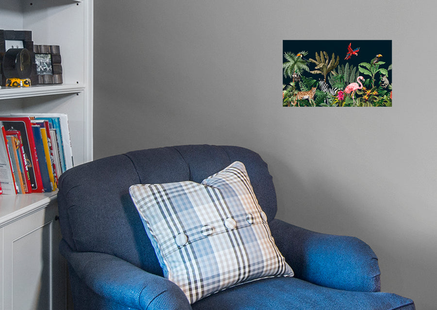 Jungle:  Night in the Jungle Mural        -   Removable Wall   Adhesive Decal