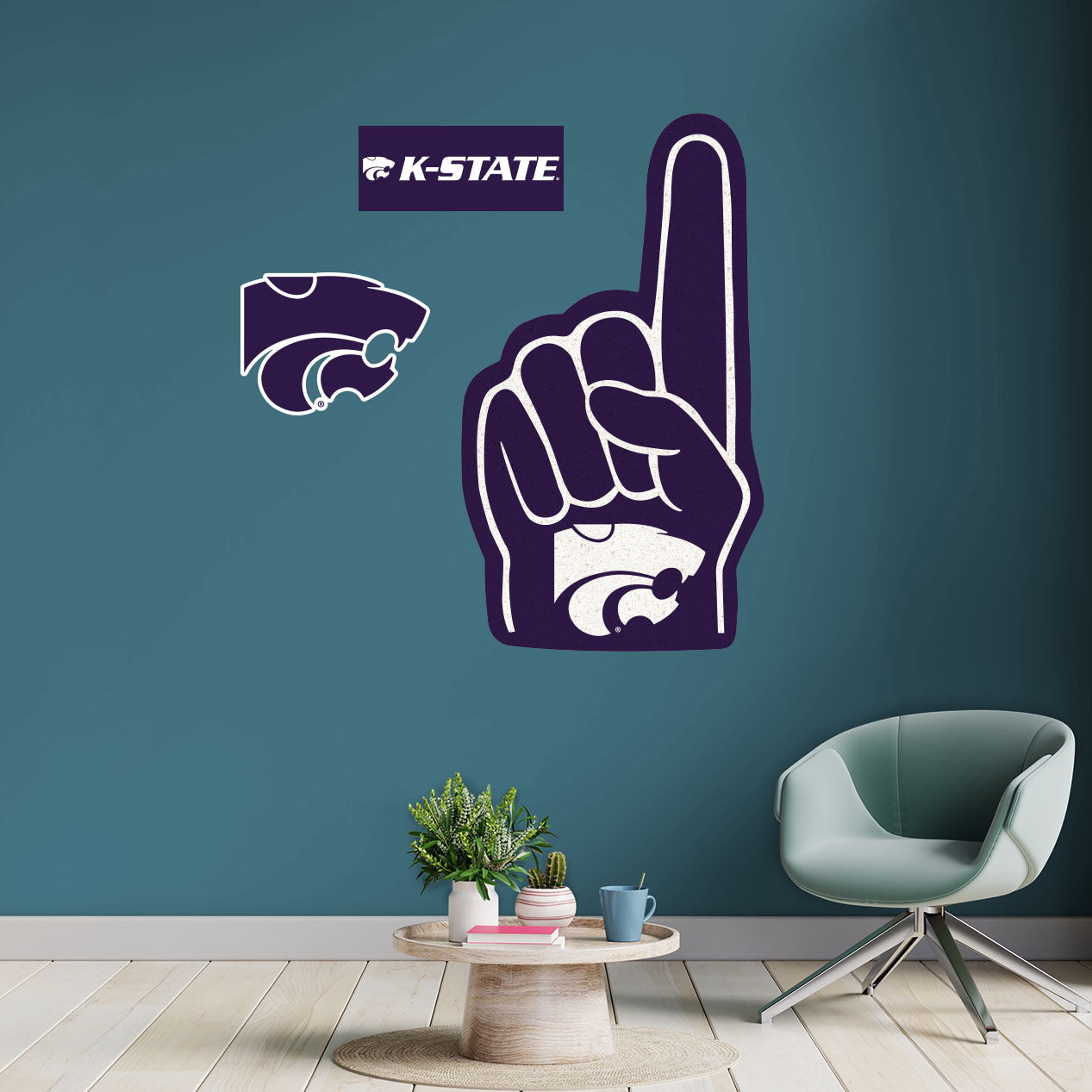 Kansas State Wildcats: Foam Finger - Officially Licensed NCAA Removable Adhesive Decal