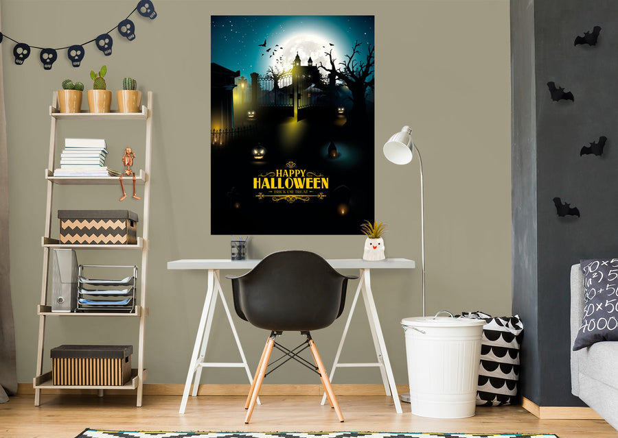 Halloween:  Gates Mural        -   Removable Wall   Adhesive Decal