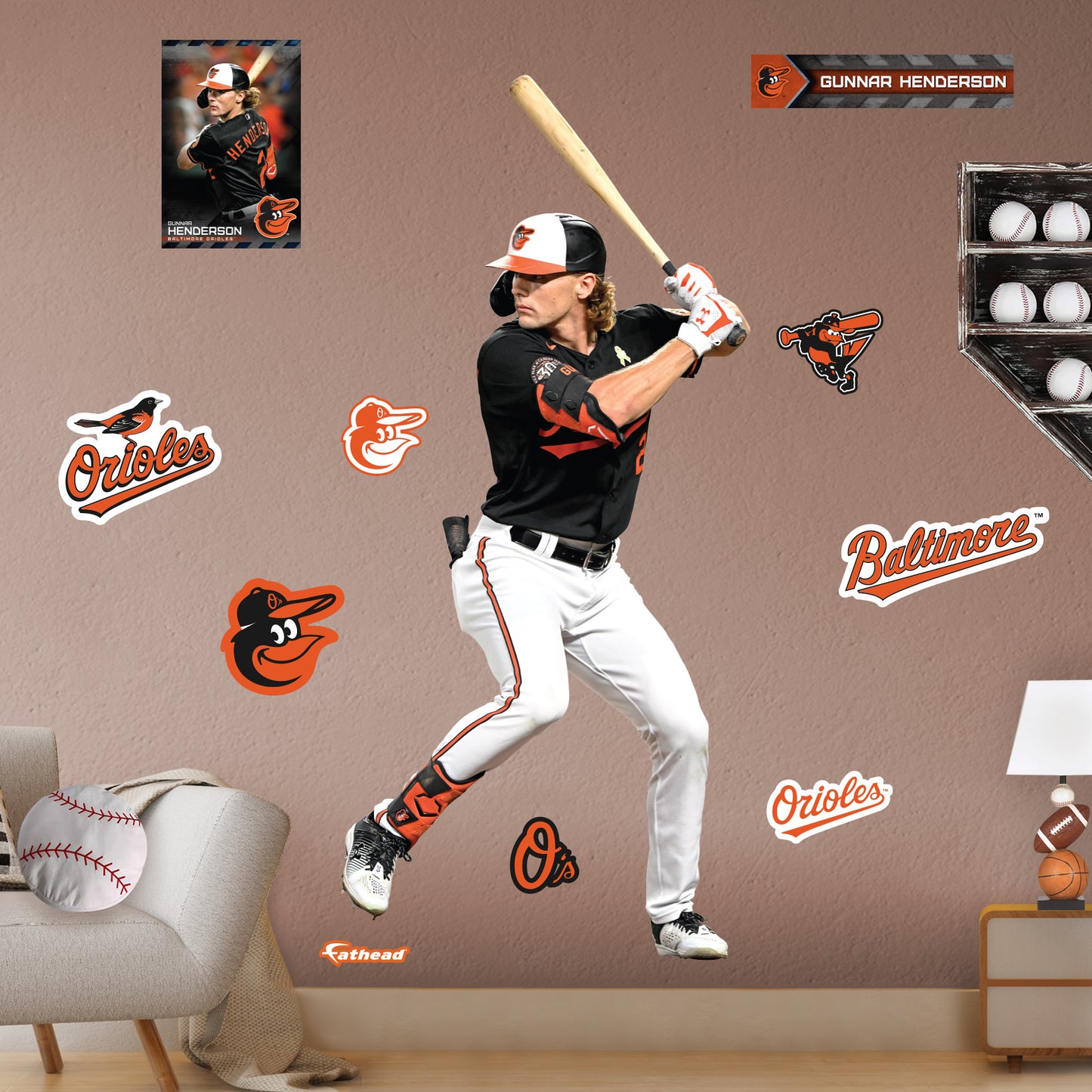 Baltimore Orioles: Gunnar Henderson         - Officially Licensed MLB Removable     Adhesive Decal