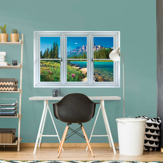 Instant Window: Banff Mountains in Bloom - Removable Wall Graphic