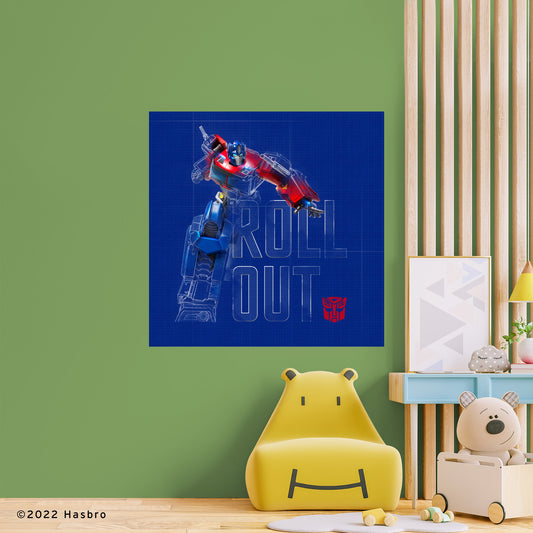 Transformers: Optimus Prime Roll Out Poster        - Officially Licensed Hasbro Removable     Adhesive Decal