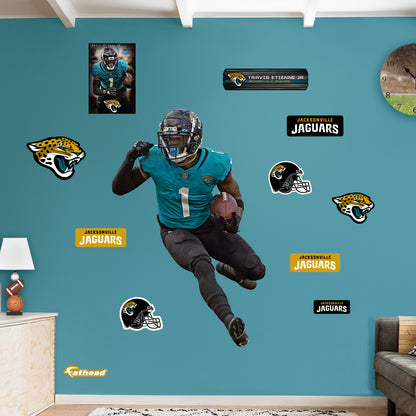 Jacksonville Jaguars: Travis Etienne Jr. 2022        - Officially Licensed NFL Removable     Adhesive Decal