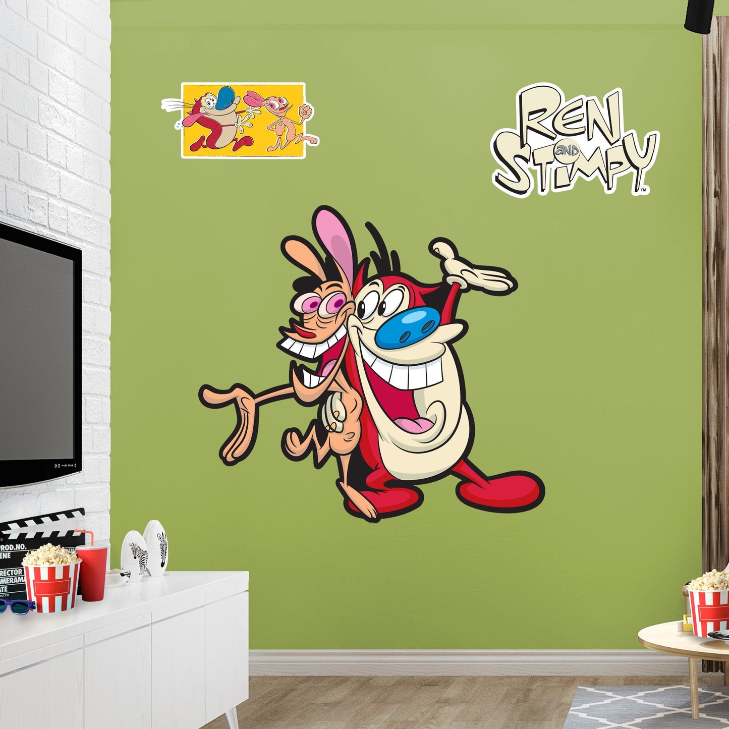 Ren and Stimpy: Ren & Stimpy Smiling RealBig - Officially Licensed Nickelodeon Removable Adhesive Decal
