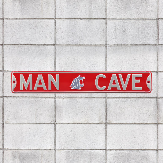 Washington State Cougars: Man Cave - Officially Licensed Metal Street Sign