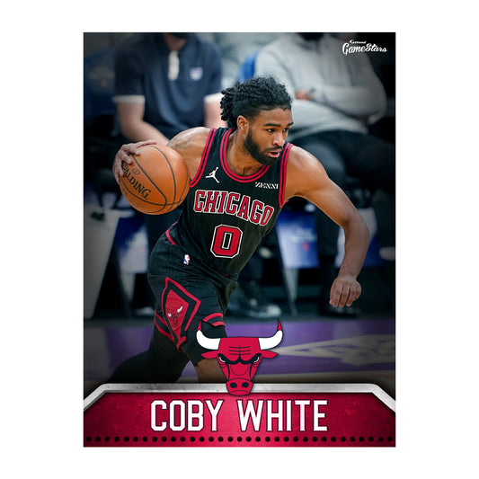 Chicago Bulls Coby White 2021 GameStar        - Officially Licensed NBA Removable Wall   Adhesive Decal