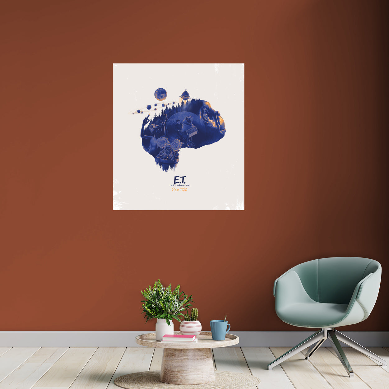 E.T.: E.T. Silhouette Compilation 40th Anniversary Graphic Poster - Officially Licensed NBC Universal Removable Adhesive Decal