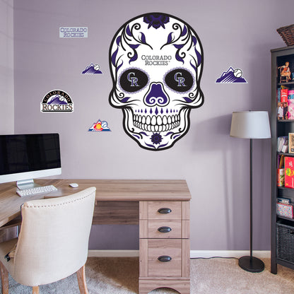 Colorado Rockies:  2022 Skull        - Officially Licensed MLB Removable     Adhesive Decal