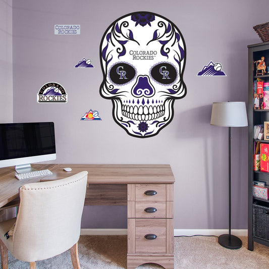 Colorado Rockies:   Skull        - Officially Licensed MLB Removable     Adhesive Decal