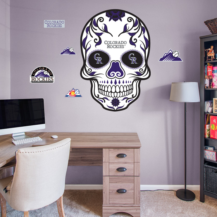 Colorado Rockies - RealBig Sugar Skull Collection - Official MLB - Reusable Vinyl Wall Decals