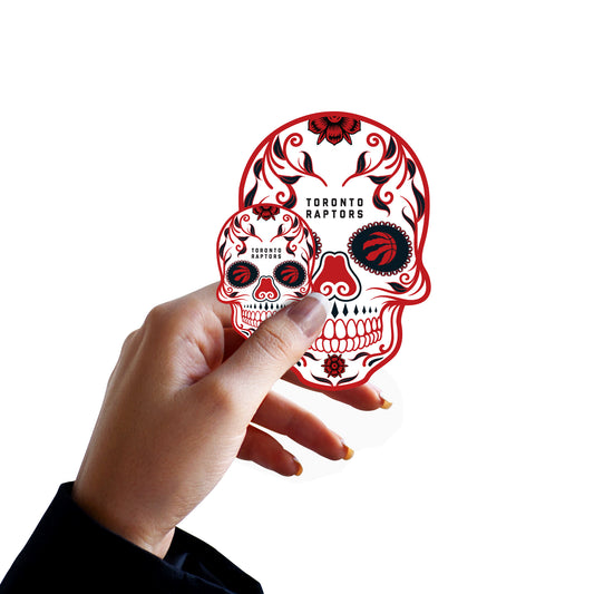 Sheet of 5 -Toronto Raptors:   Skull Minis        - Officially Licensed NBA Removable     Adhesive Decal