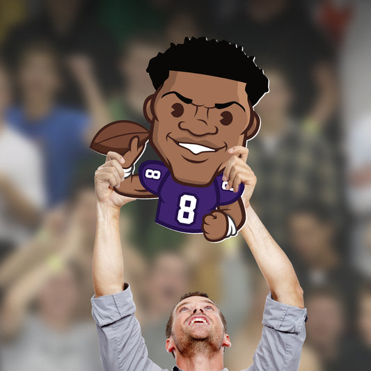 Baltimore Ravens: Lamar Jackson  Emoji   Foam Core Cutout  - Officially Licensed NFL    Big Head
