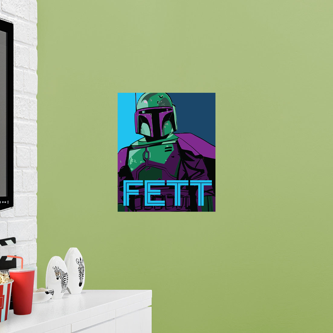Boba Fett FETT Pop Art Poster - Officially Licensed Star Wars Removable Adhesive Decal