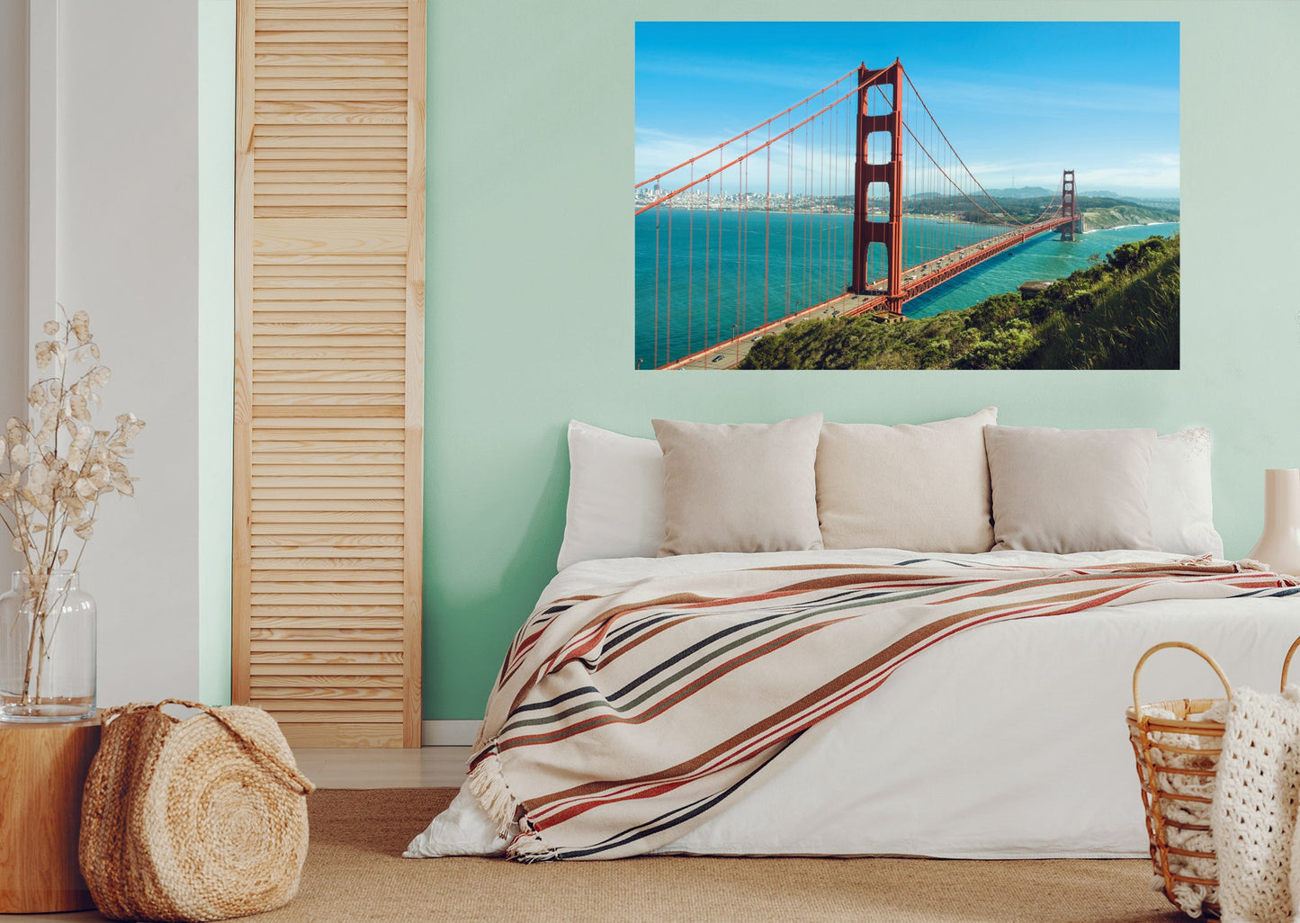 Popular Landmarks: San Francisco Realistic Poster - Removable Adhesive Decal