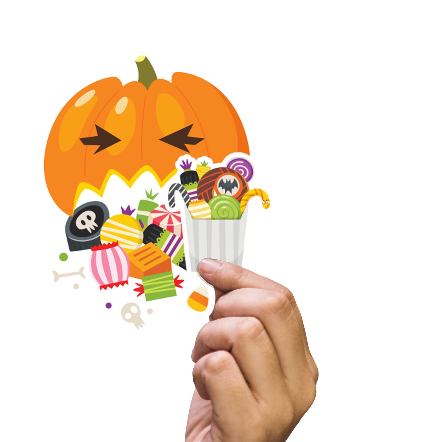 Sheet of 5 -Halloween:  Crazy Sweets Minis        -   Removable    Adhesive Decal