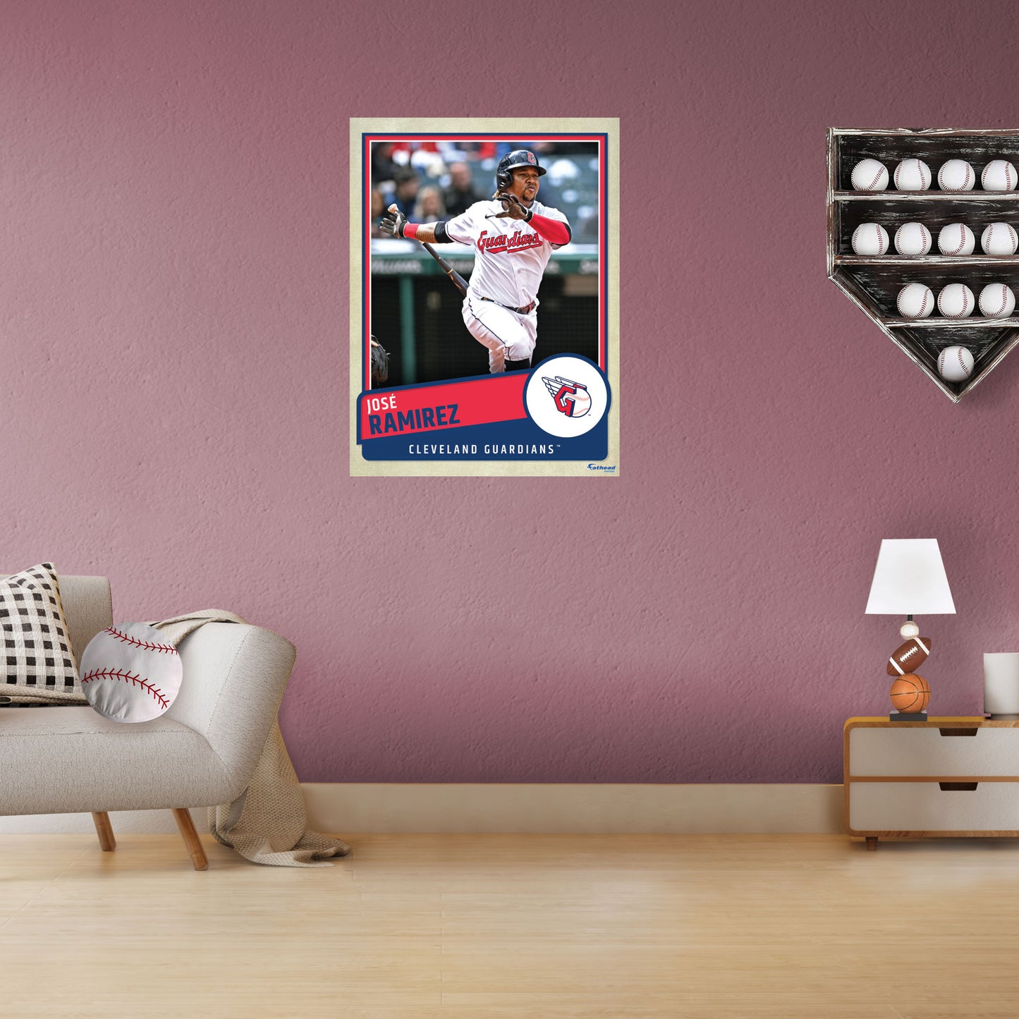 Cleveland Guardians: José Ramirez  Poster        - Officially Licensed MLB Removable     Adhesive Decal