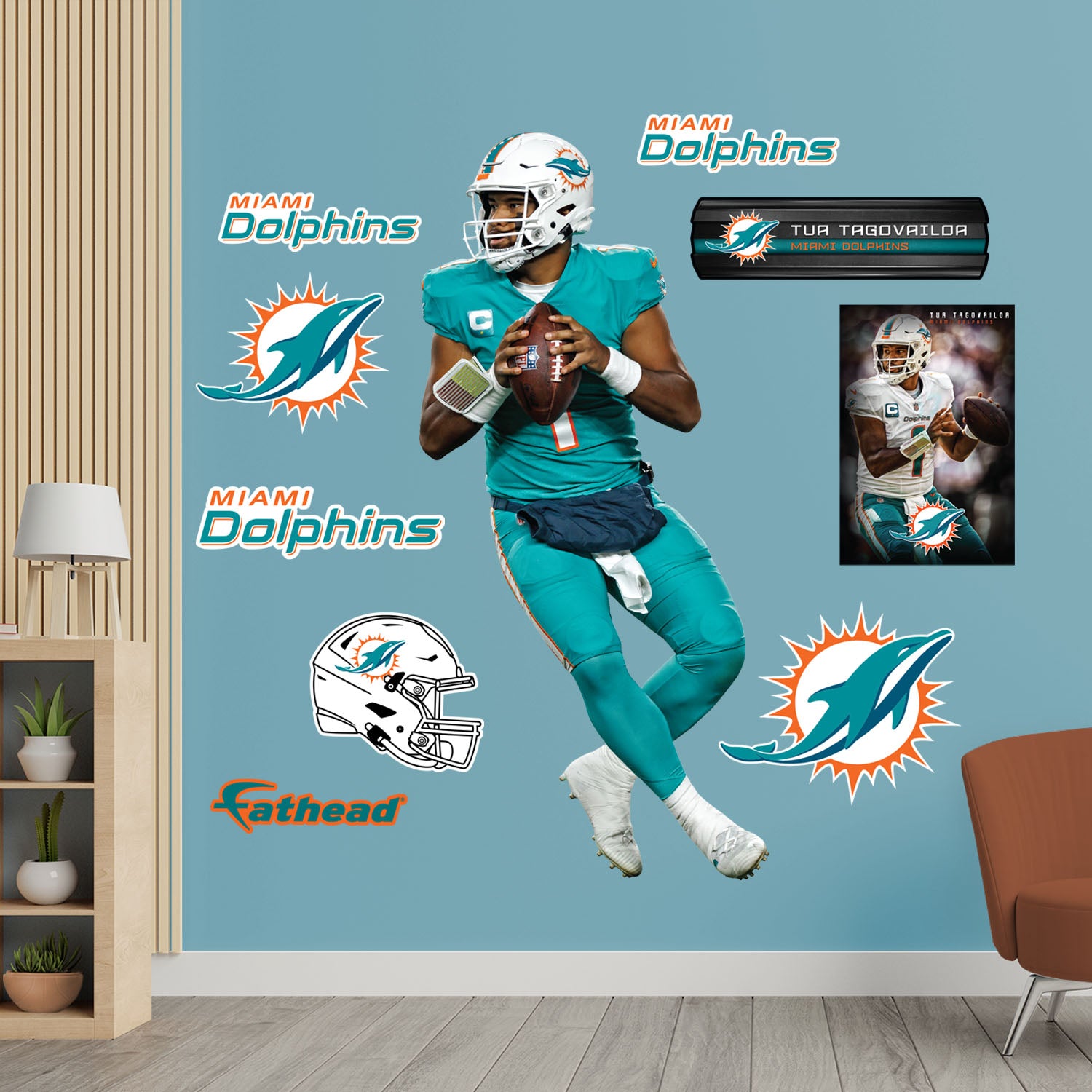 Miami Dolphins: 2022 Helmet - Officially Licensed NFL Removable Adhesi