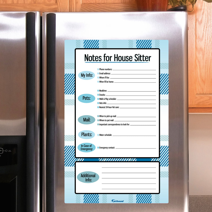 House Sitter Notes - Removable Dry Erase Vinyl Decal