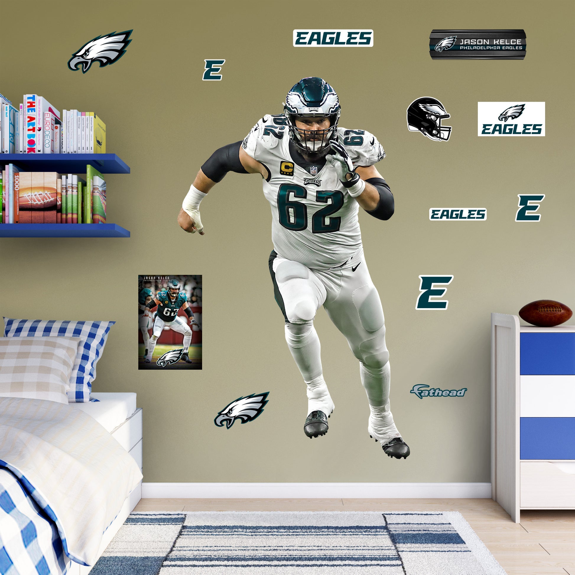 Philadelphia Eagles: Jason Kelce 2023 White Jersey - Officially Licensed  NFL Removable Adhesive Decal