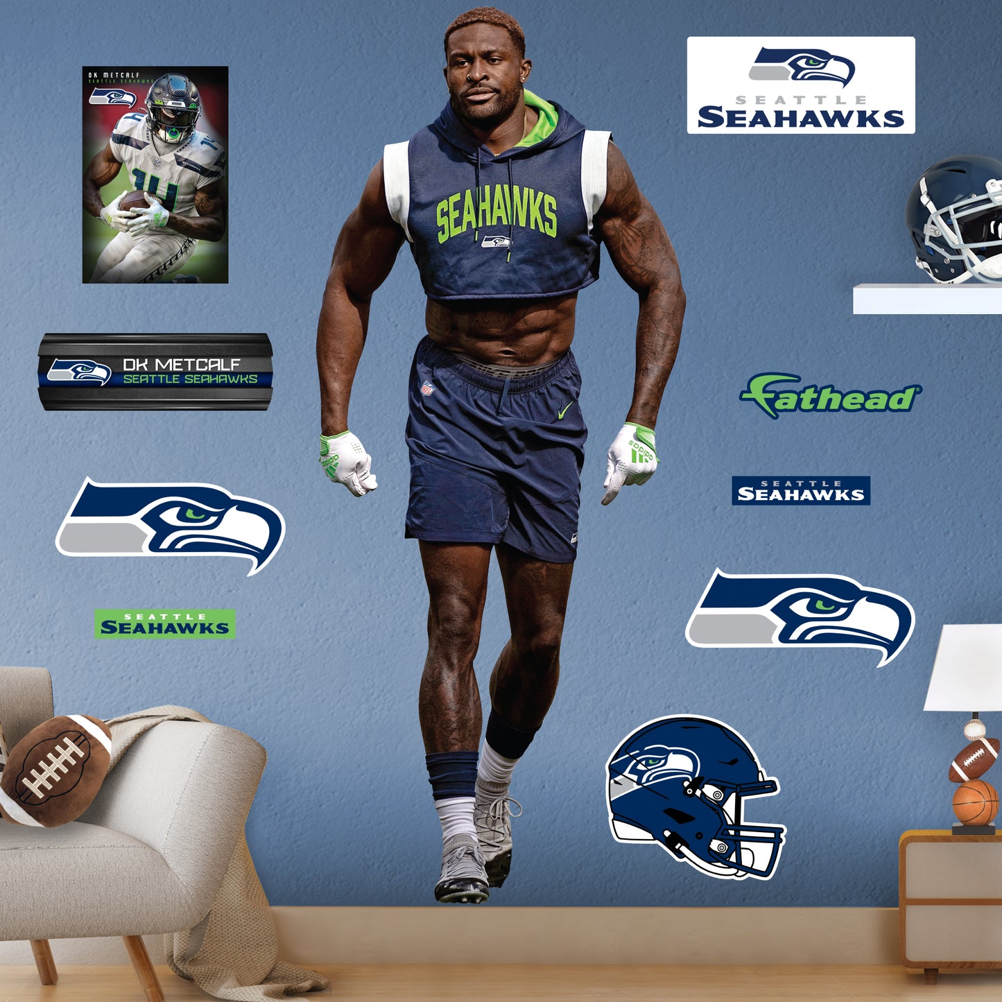 Seattle Seahawks: DK Metcalf 2022 Workout        - Officially Licensed NFL Removable     Adhesive Decal