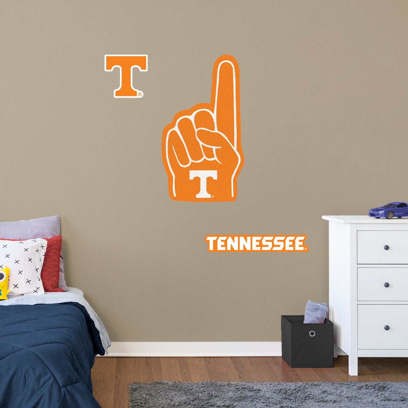 Tennessee Volunteers:    Foam Finger        - Officially Licensed NCAA Removable     Adhesive Decal