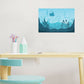 Nursery:  All Blue Mural        -   Removable Wall   Adhesive Decal