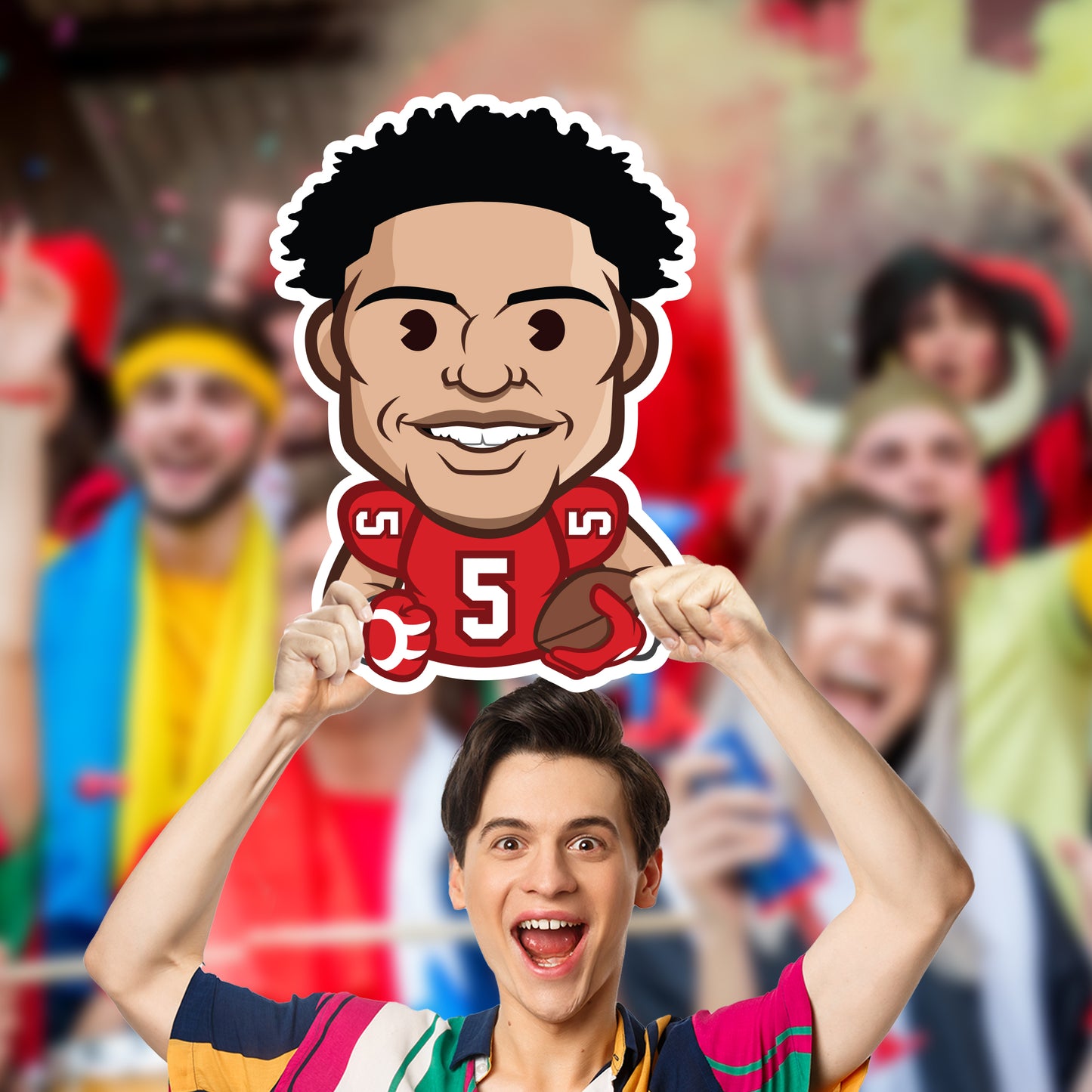 Atlanta Falcons: Drake London  Emoji Big head   Foam Core Cutout  - Officially Licensed NFLPA    Big Head