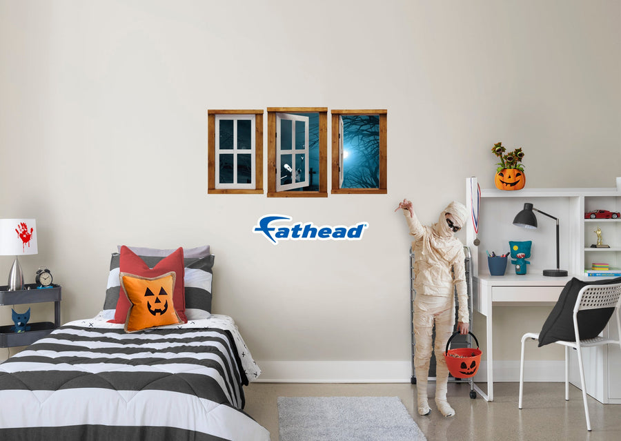 Halloween: Skeleton Icon Instant Windows        -   Removable Wall   Adhesive Decal