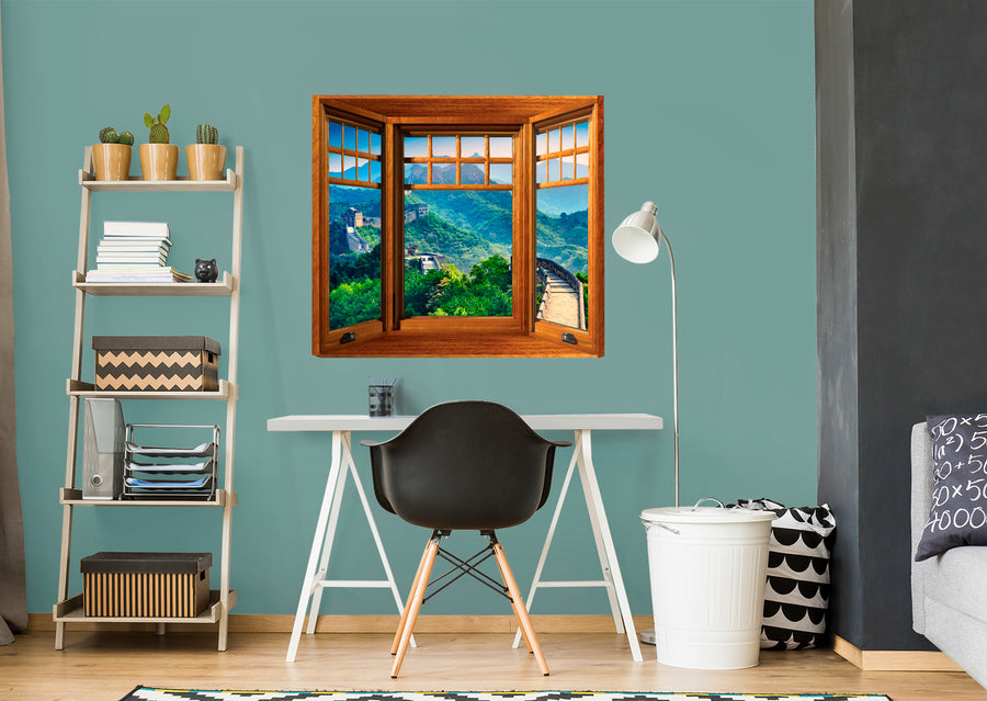 New Wonders: The Great Wall Instant Windows        -   Removable Wall   Adhesive Decal