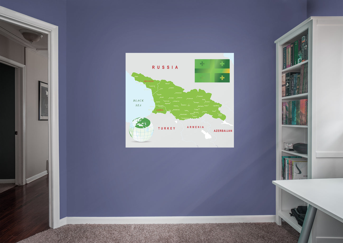 Maps of Asia: Georgia Mural        -   Removable Wall   Adhesive Decal