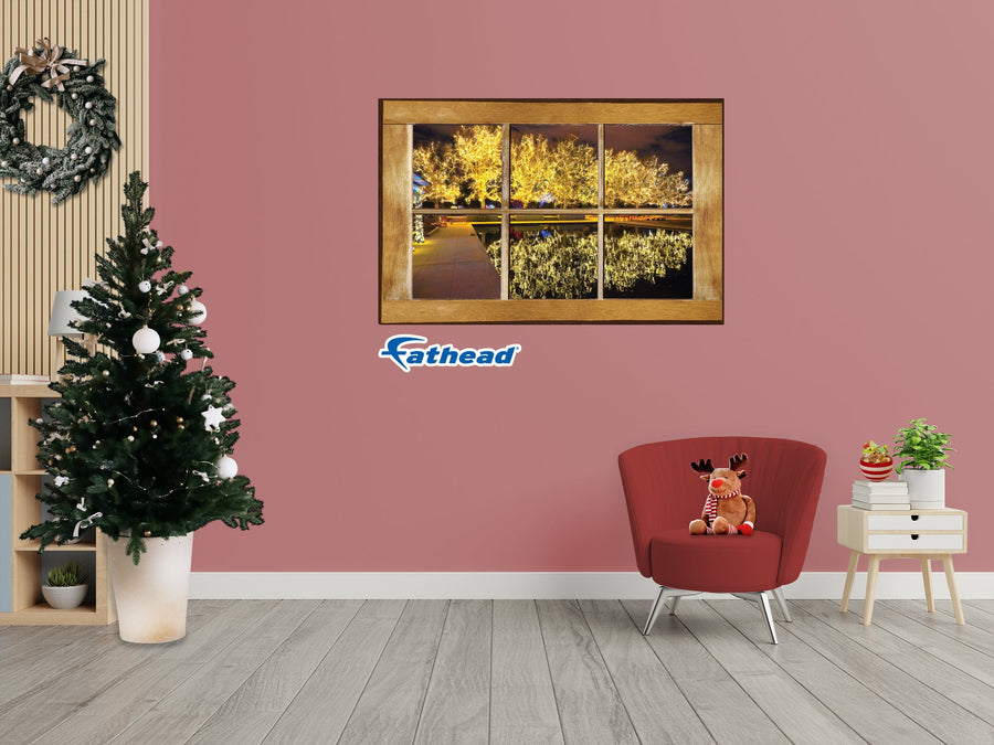 Christmas:  Christmas Lights Instant Windows        -   Removable     Adhesive Decal