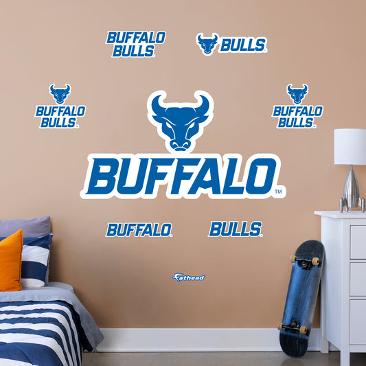 U of Buffalo    Giant Logo      - Officially Licensed NCAA Removable Wall   Adhesive Decal