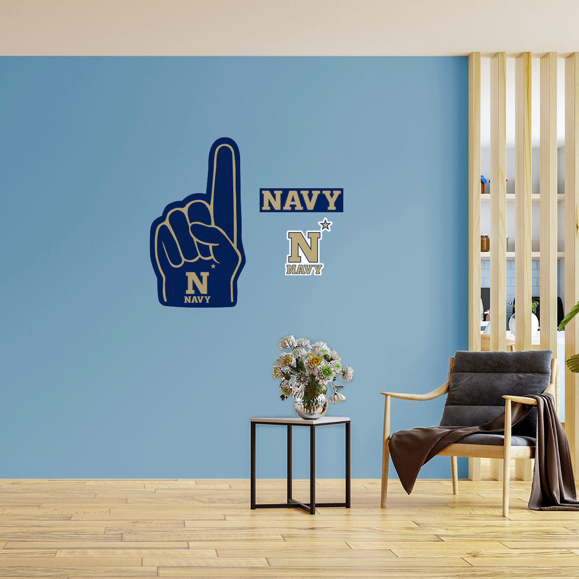 US Naval Academy Midshipmen: Foam Finger - Officially Licensed NCAA Removable Adhesive Decal