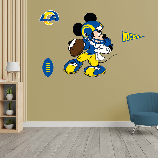 Los Angeles Rams: Mickey Mouse         - Officially Licensed NFL Removable     Adhesive Decal