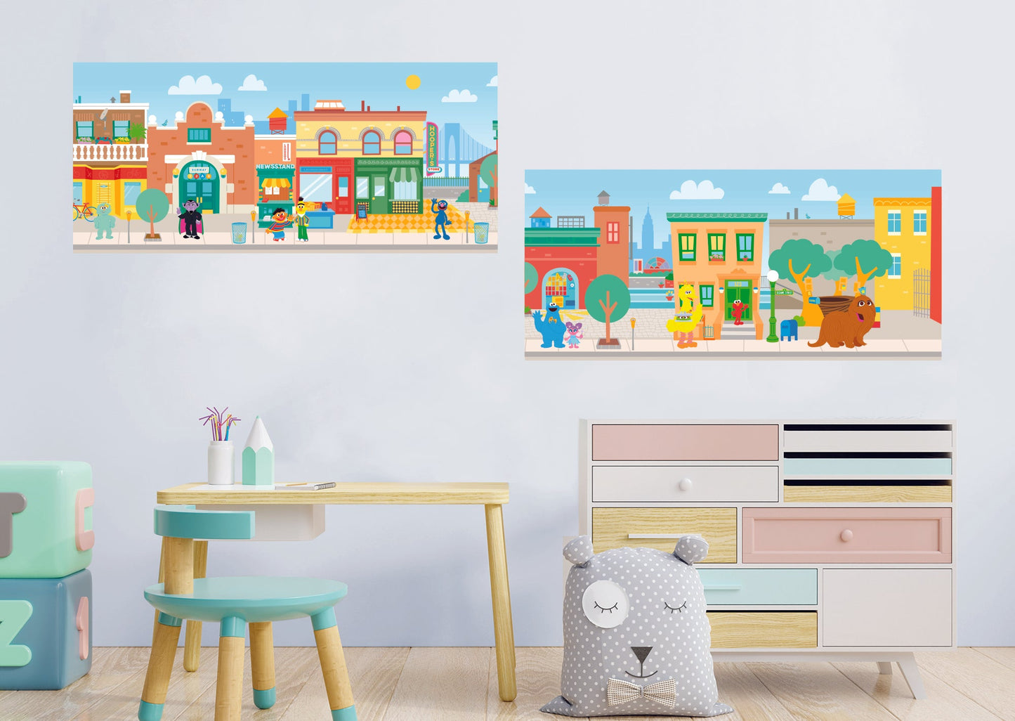 Sesame Street Town Mural - Officially Licensed Sesame Street Removable Adhesive Decal