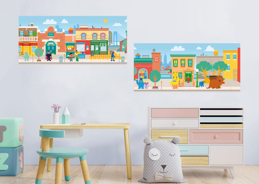 Sesame Street Town - Peel & Stick Poster Collection - Official Sesame Street - Reusable Vinyl Wall Decals