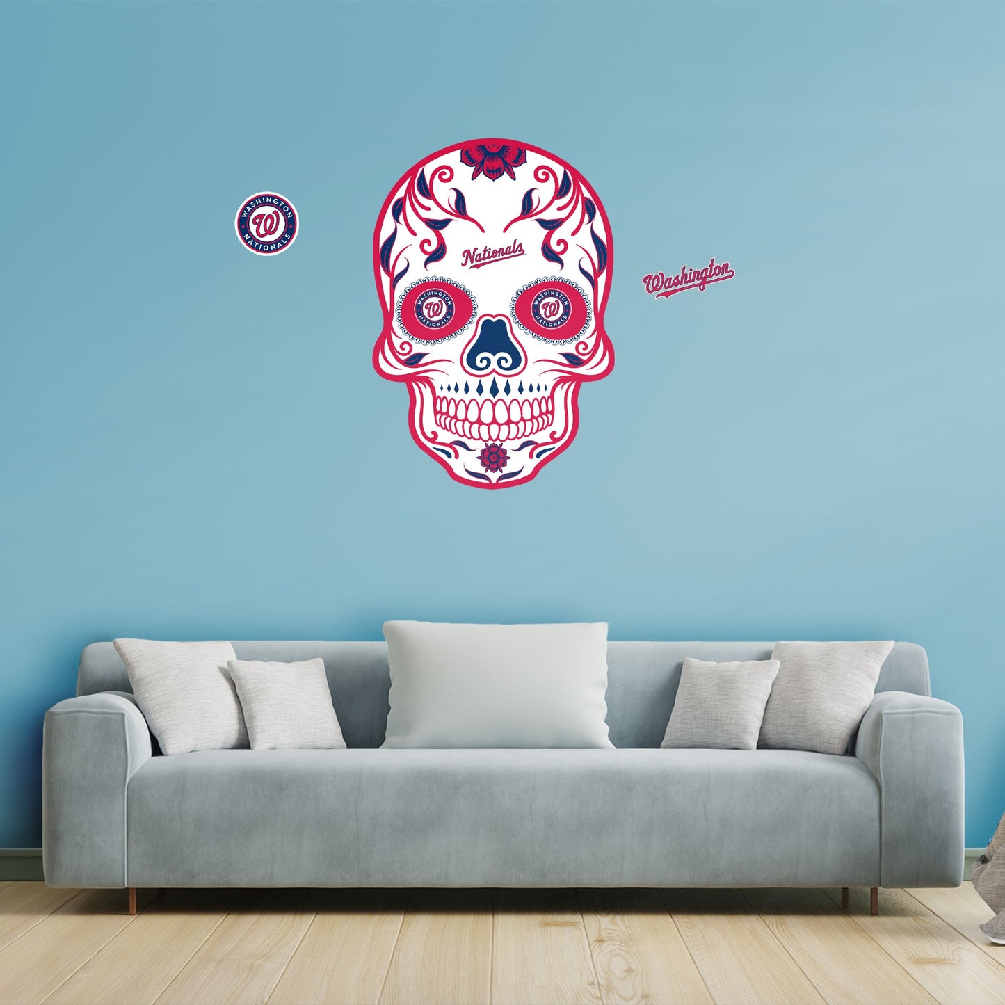 Washington Nationals: Skull - Officially Licensed MLB Removable Adhesive Decal