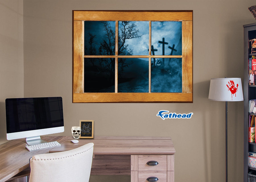 Halloween:  Happy Pumpkin Icon Instant Windows        -   Removable Wall   Adhesive Decal