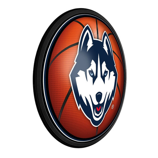 UConn Huskies: Basketball - Round Slimline Lighted Wall Sign - The Fan-Brand