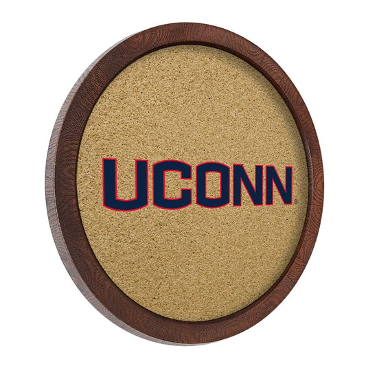 UConn Huskies: "Faux" Barrel Framed Cork Board - The Fan-Brand
